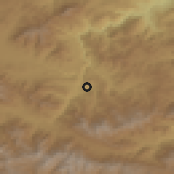 Shaded relief of the 53 km around Debet, drawn from the GMTED2010 grid
