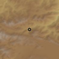 Shaded relief of the 53 km around Dilijan, drawn from the GMTED2010 grid