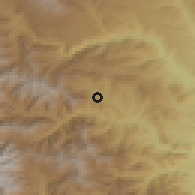 Shaded relief of the 54 km around Dzorastan, drawn from the GMTED2010 grid