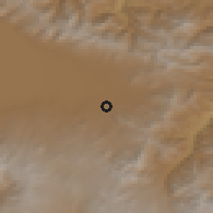 Shaded relief of the 53 km around Geghamabak, drawn from the GMTED2010 grid