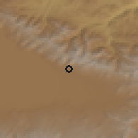Shaded relief of the 53 km around Geghamasar, drawn from the GMTED2010 grid