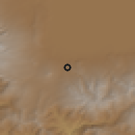 Shaded relief of the 53 km around Geghhovit, drawn from the GMTED2010 grid