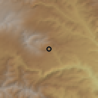 Shaded relief of the 53 km around Akner, drawn from the GMTED2010 grid