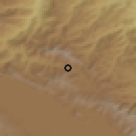 Shaded relief of the 53 km around Getik, drawn from the GMTED2010 grid