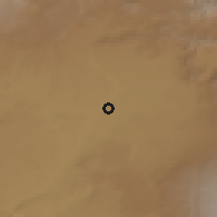 Shaded relief of the 53 km around Getk, drawn from the GMTED2010 grid