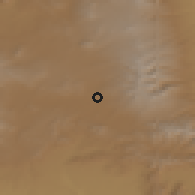 Shaded relief of the 53 km around Ghazanchi, drawn from the GMTED2010 grid