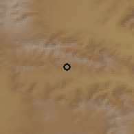 Shaded relief of the 53 km around Gogaran, drawn from the GMTED2010 grid