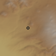 Shaded relief of the 53 km around Akunk, drawn from the GMTED2010 grid