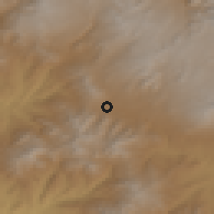 Shaded relief of the 53 km around Gorayk, drawn from the GMTED2010 grid
