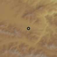 Shaded relief of the 53 km around Gyulagarak, drawn from the GMTED2010 grid