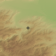 Shaded relief of the 53 km around Haghtanak, drawn from the GMTED2010 grid