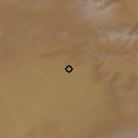 Shaded relief of the 53 km around Hatsik, drawn from the GMTED2010 grid
