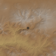 Shaded relief of the 53 km around Hermon, drawn from the GMTED2010 grid