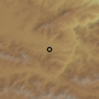 Shaded relief of the 53 km around Hobards, drawn from the GMTED2010 grid