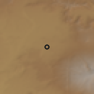 Shaded relief of the 53 km around Horom, drawn from the GMTED2010 grid