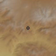 Shaded relief of the 53 km around Hors, drawn from the GMTED2010 grid