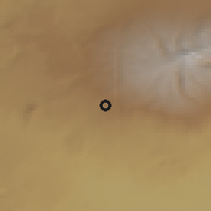 Shaded relief of the 53 km around Irind, drawn from the GMTED2010 grid