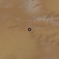 Shaded relief of the 53 km around Jajuravan, drawn from the GMTED2010 grid