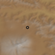 Shaded relief of the 53 km around Jamshlu, drawn from the GMTED2010 grid