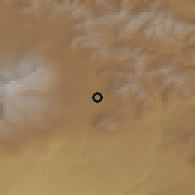 Shaded relief of the 53 km around Jrambar, drawn from the GMTED2010 grid