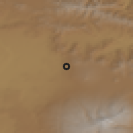 Shaded relief of the 53 km around Jrarat, drawn from the GMTED2010 grid