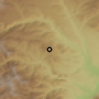 Shaded relief of the 54 km around Kaghnut, drawn from the GMTED2010 grid