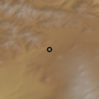 Shaded relief of the 53 km around Kaghsi, drawn from the GMTED2010 grid