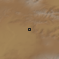 Shaded relief of the 53 km around Kamo, drawn from the GMTED2010 grid