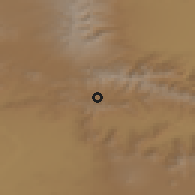 Shaded relief of the 53 km around Kaqavasar, drawn from the GMTED2010 grid