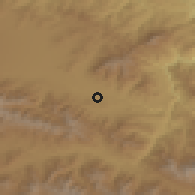 Shaded relief of the 53 km around Amrakits, drawn from the GMTED2010 grid