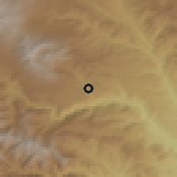 Shaded relief of the 53 km around Karahunj, drawn from the GMTED2010 grid
