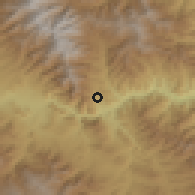 Shaded relief of the 54 km around Karchevan, drawn from the GMTED2010 grid