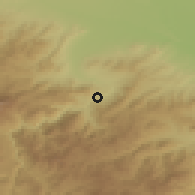 Shaded relief of the 53 km around Karkop, drawn from the GMTED2010 grid