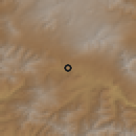 Shaded relief of the 53 km around Angeghakot, drawn from the GMTED2010 grid