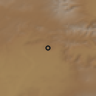 Shaded relief of the 53 km around Karmraqar, drawn from the GMTED2010 grid