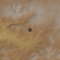 Shaded relief of the 53 km around Karmrashen, drawn from the GMTED2010 grid
