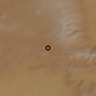 Shaded relief of the 53 km around Karmravan, drawn from the GMTED2010 grid