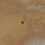 Shaded relief of the 53 km around Karnut, drawn from the GMTED2010 grid