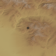 Shaded relief of the 53 km around Khachik, drawn from the GMTED2010 grid