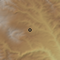 Shaded relief of the 53 km around Khoznavar, drawn from the GMTED2010 grid