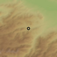 Shaded relief of the 53 km around Kirants, drawn from the GMTED2010 grid