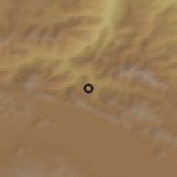 Shaded relief of the 53 km around Antaramej, drawn from the GMTED2010 grid