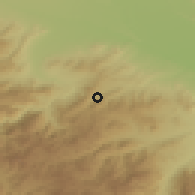 Shaded relief of the 53 km around Koghbi, drawn from the GMTED2010 grid