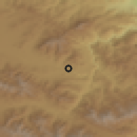 Shaded relief of the 53 km around Koghes, drawn from the GMTED2010 grid