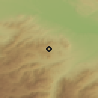 Shaded relief of the 53 km around Koti, drawn from the GMTED2010 grid