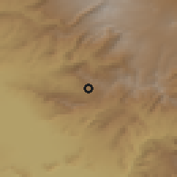 Shaded relief of the 53 km around Lanjanist, drawn from the GMTED2010 grid