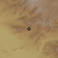 Shaded relief of the 53 km around Lanjar, drawn from the GMTED2010 grid