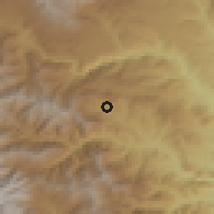 Shaded relief of the 54 km around Antarashat, drawn from the GMTED2010 grid