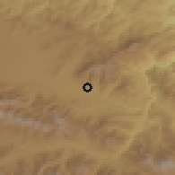 Shaded relief of the 53 km around Lejan, drawn from the GMTED2010 grid