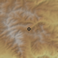 Shaded relief of the 54 km around Lernadzor, drawn from the GMTED2010 grid